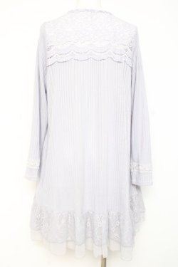 画像3: axes femme / 裾レースカーディガン M サックス Y-26-02-19-102-AX-TO-SZ-ZY