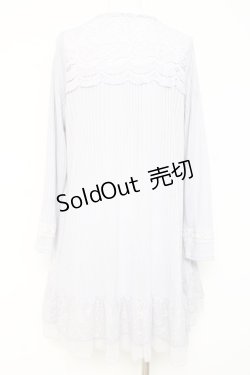 画像3: axes femme / 裾レースカーディガン M サックス Y-26-02-19-102-AX-TO-SZ-ZY