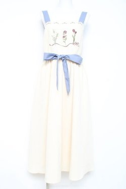 画像1: axes femme / リボンフラワー刺繍ジャンスカ M 生成り Y-26-02-19-103-AX-OP-SZ-ZY