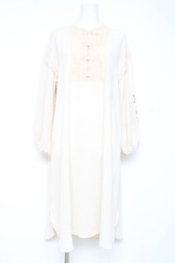 画像1: axes femme / チャイナ釦ロングシャツワンピース M 生成り Y-26-02-19-104-AX-OP-SZ-ZY