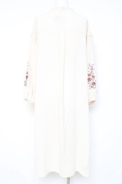 画像2: axes femme / チャイナ釦ロングシャツワンピース M 生成り Y-26-02-19-104-AX-OP-SZ-ZY