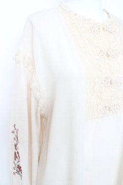 画像3: axes femme / チャイナ釦ロングシャツワンピース M 生成り Y-26-02-19-104-AX-OP-SZ-ZY