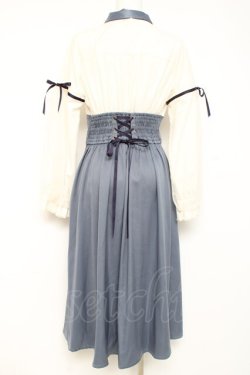 画像2: axes femme POETIQUE / チュール使いコルセットワンピース  白×サックス Y-26-02-19-105-AX-OP-SZ-ZY