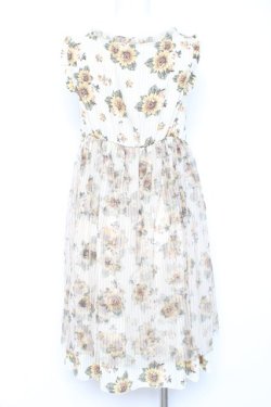 画像2: axes femme / ひまわり柄チュール重ねチュニ M イエロー Y-26-02-19-106-AX-OP-SZ-ZY