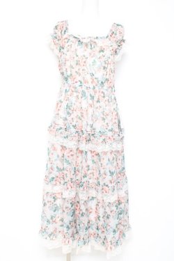 画像1: axes femme / ブルーミングローズ柄ワンピース F ピンク Y-26-02-19-108-AX-OP-SZ-ZY