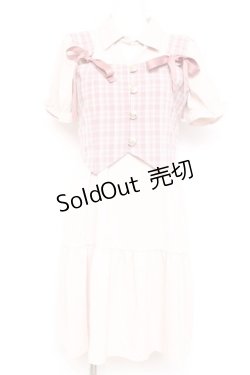 画像1: axes femme POETIQUE / ビスチェ付ティアードミニワンピース M ピンク Y-26-02-19-110-AX-OP-SZ-ZY