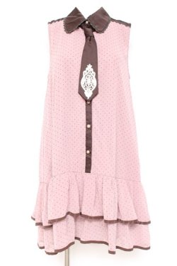 画像1: axes femme POETIQUE / タイ付ドットシフォンワンピース M ラベンダー Y-26-02-19-111-AX-OP-SZ-ZY