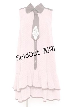 画像1: axes femme POETIQUE / タイ付ドットシフォンワンピース M ラベンダー Y-26-02-19-111-AX-OP-SZ-ZY