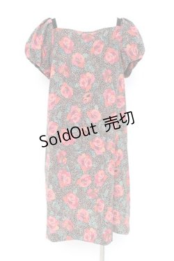 画像2: axes femme / バラプリントワンピース M 黒 Y-26-02-19-115-AX-OP-SZ-ZS