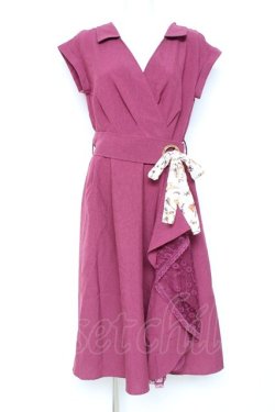 画像1: axes femme / ラップ風シャツワンピース M 紫 Y-26-02-19-116-AX-OP-SZ-ZY