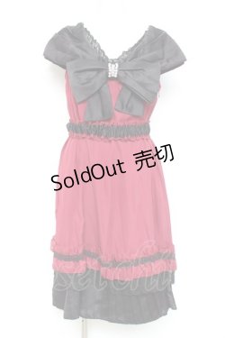 画像1: axes femme / BIGリボンワンピース M ワイン Y-26-02-19-117-AX-OP-SZ-ZY