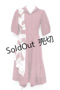 axes femme / スカーフ切替シャツワンピース M ワイン Y-26-02-19-118-AX-OP-SZ-ZY