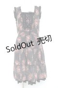 axes femme / ピンスト×花柄ワンピース M 黒 Y-26-02-19-120-AX-OP-SZ-ZY