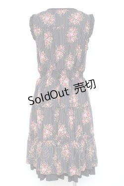 画像2: axes femme / ピンスト×花柄ワンピース M 黒 Y-26-02-19-120-AX-OP-SZ-ZY