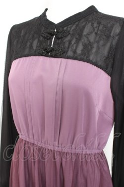 画像3: axes femme POETIQUE / チュールデザインチャイナワンピース  黒×ピンク Y-26-02-19-124-AX-OP-SZ-ZY