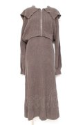 axes femme / ジップ付きニット×ニットワンピース F チャコール Y-26-02-19-127-AX-OP-SZ-ZY