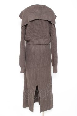 画像2: axes femme / ジップ付きニット×ニットワンピース F チャコール Y-26-02-19-127-AX-OP-SZ-ZY