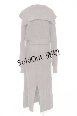 画像2: axes femme / ジップ付きニット×ニットワンピース F チャコール Y-26-02-19-127-AX-OP-SZ-ZT0303T