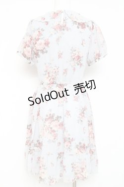 画像2: axes femme POETIQUE / 花柄スカラップ襟半袖ワンピース Ｍ サックス Y-26-02-19-130-AX-OP-SZ-ZY