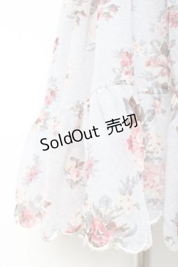 画像4: axes femme POETIQUE / 花柄スカラップ襟半袖ワンピース Ｍ サックス Y-26-02-19-130-AX-OP-SZ-ZY