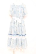 axes femme / 紫陽花シフォンワンピース M サックス Y-26-02-19-131-AX-OP-SZ-ZY