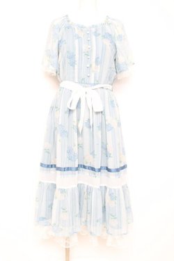 画像1: axes femme / 紫陽花シフォンワンピース M サックス Y-26-02-19-131-AX-OP-SZ-ZY