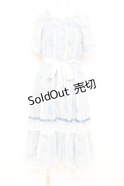 画像1: axes femme / 紫陽花シフォンワンピース M サックス Y-26-02-19-131-AX-OP-SZ-ZY