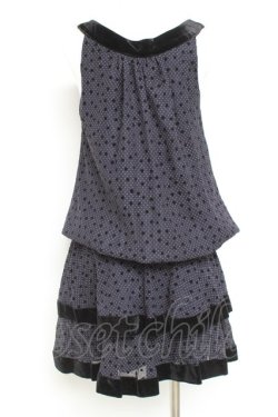 画像2: axes femme / ドットフロッキー柄セットアップ M 紺 Y-26-02-19-135-AX-OP-SZ-ZY