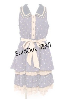 画像1: axes femme / ドット柄ワンピース M 紺 Y-26-02-19-136-AX-OP-SZ-ZY