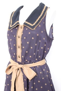 画像3: axes femme / ドット柄ワンピース M 紺 Y-26-02-19-136-AX-OP-SZ-ZY