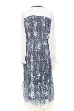 画像2: axes femme / フラワープリントレースワンピース F 紺 Y-26-02-19-138-AX-OP-SZ-ZY