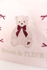 画像3: Maison de FLEUR / ベア刺繍トートバッグ F ピンク Y-26-02-19-013-LO-BG-SZ-ZS (3)