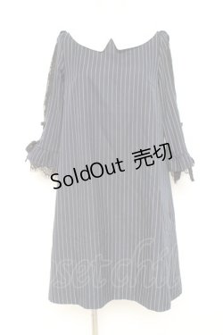 画像1: axes femme / 七分袖サックワンピース M 紺 Y-26-02-19-139-AX-OP-SZ-ZY