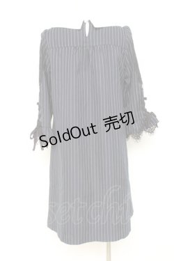 画像2: axes femme / 七分袖サックワンピース M 紺 Y-26-02-19-139-AX-OP-SZ-ZY