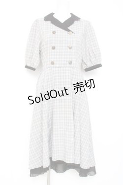 画像1: axes femme POETIQUE / ダブル釦フィッシュテールワンピース  グレー Y-26-02-19-140-AX-OP-SZ-ZY