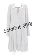 axes femme / ベロアリボンニットワンピース M グレー Y-26-02-19-141-AX-OP-SZ-ZT0303T