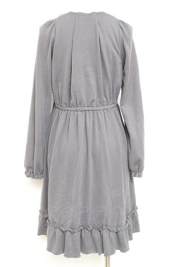 画像2: axes femme / ベロアリボンニットワンピース M グレー Y-26-02-19-141-AX-OP-SZ-ZY