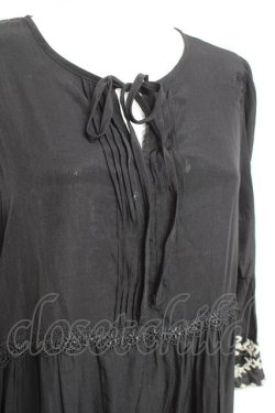 画像3: axes femme / 刺繍デザインティアードワンピース  黒 Y-26-02-19-143-AX-OP-SZ-ZY