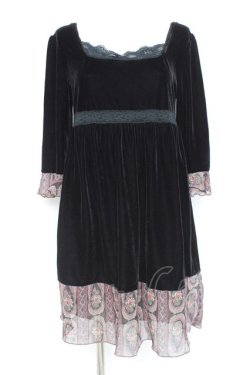 画像1: axes femme / ベロアチュニック M 黒 Y-26-02-19-144-AX-OP-SZ-ZY