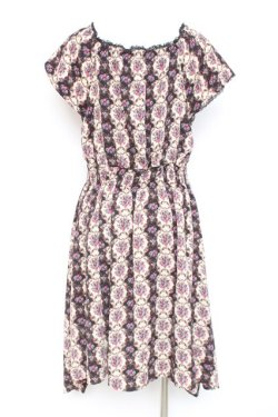 画像2: axes femme / フロントベロア花柄ワンピース M 黒 Y-26-02-19-145-AX-OP-SZ-ZY