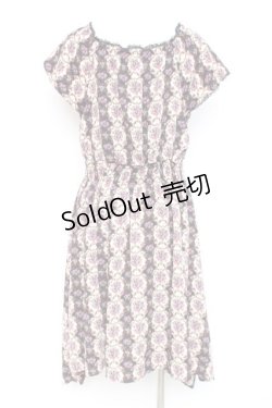 画像2: axes femme / フロントベロア花柄ワンピース M 黒 Y-26-02-19-145-AX-OP-SZ-ZI