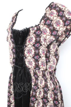 画像3: axes femme / フロントベロア花柄ワンピース M 黒 Y-26-02-19-145-AX-OP-SZ-ZY