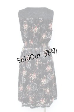 画像2: axes femme / ベロアプリントワンピース M 黒 Y-26-02-19-146-AX-OP-SZ-ZY