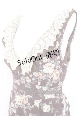 画像3: axes femme / 総バラ柄Backリボンワンピース M 茶 Y-26-02-19-147-AX-OP-SZ-ZY