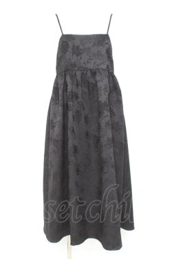 画像1: Maison de FLEUR Petite Robe / ふくれジャガードリボンキャミワンピース F ブラック Y-26-02-19-149-EL-OP-SZ-ZY