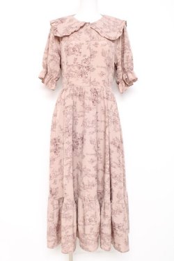 画像1: m petit by misako / トワルドジュイセーラーワンピース L 中桃 Y-26-02-19-152-LO-OP-SZ-ZY