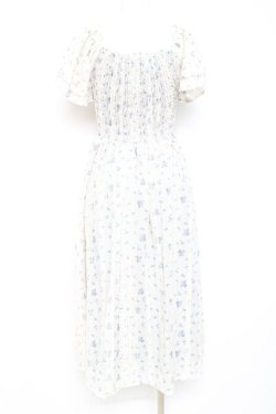 画像2: F i.n.t / フリル使い小花柄シャーリングワンピース F ブルー Y-26-02-19-156-CA-OP-SZ-ZY