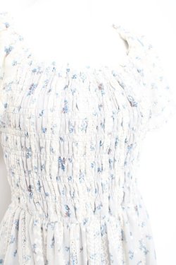 画像3: F i.n.t / フリル使い小花柄シャーリングワンピース F ブルー Y-26-02-19-156-CA-OP-SZ-ZY