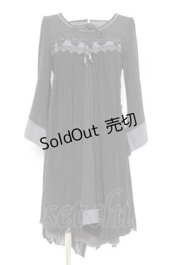 画像1: Rozen Kavalier / レイヤード風切替ワンピース  黒 Y-26-02-19-159-OO-OP-SZ-ZY