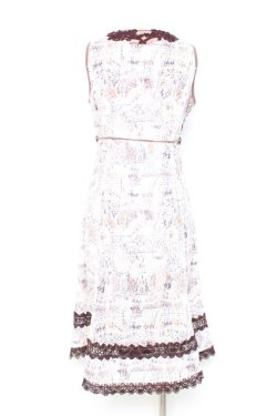 画像2: OZZ ANGELO / レース装飾刺繍ワンピース  ワイン Y-26-02-19-162-OO-OP-SZ-ZY